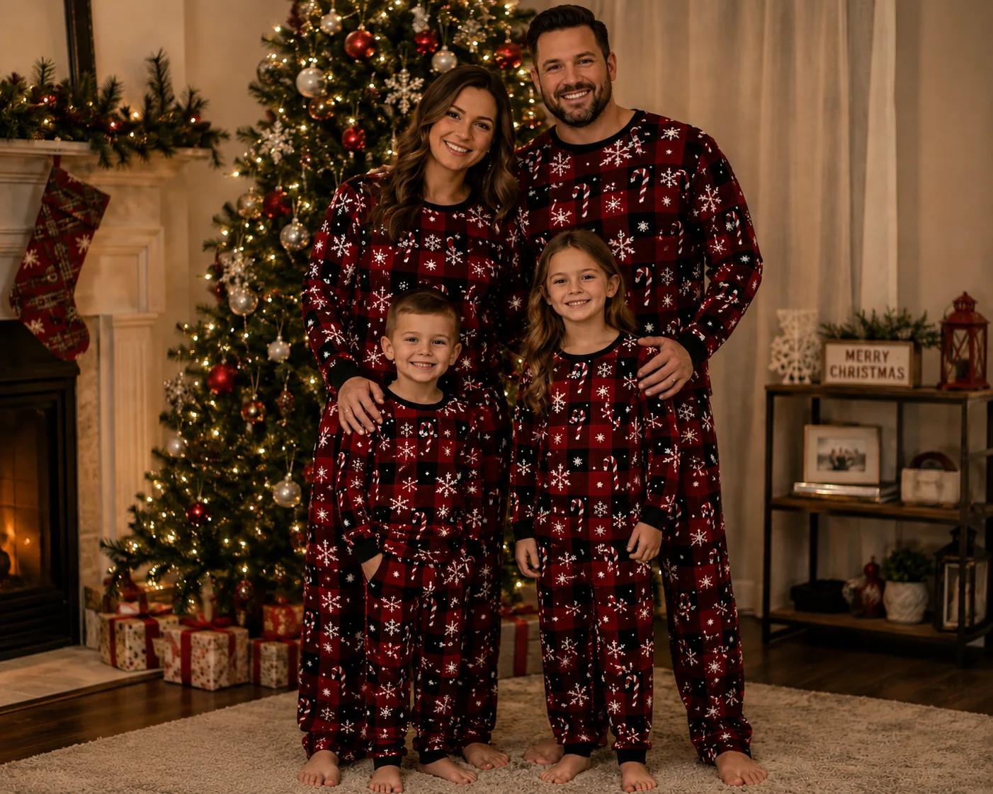 Candy cane buffalo check set