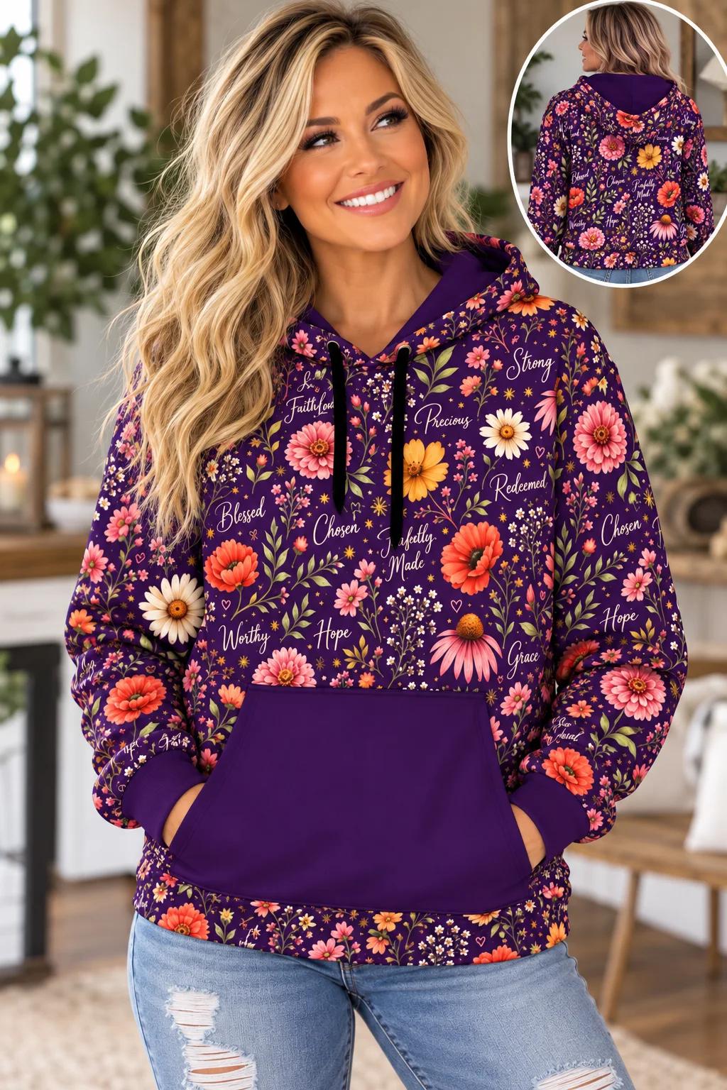 floral faith hoodie